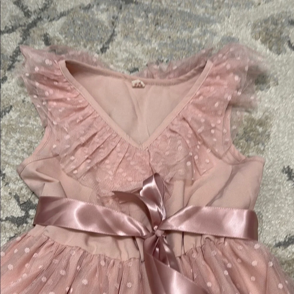Pink Ruffled Kids Dress - Picture 4 of 7
